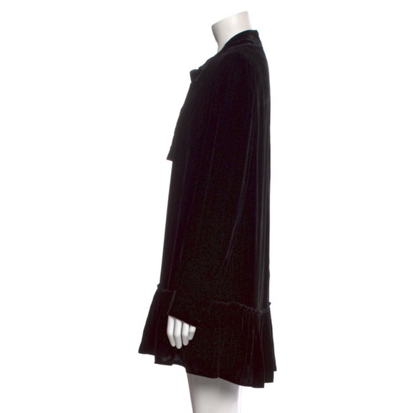 Kate Spade black velvet tie neck dress - Picture 3 of 4